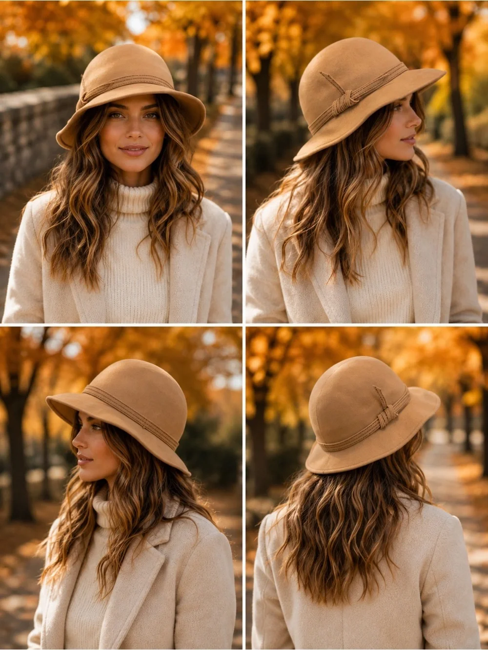 Camel brown felt hat
